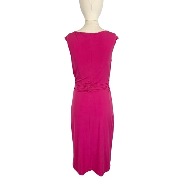 David Meister Ruched Cowl Neck Sleeveless Sheath Dress Pink Size Small NWT - Picture 4 of 14